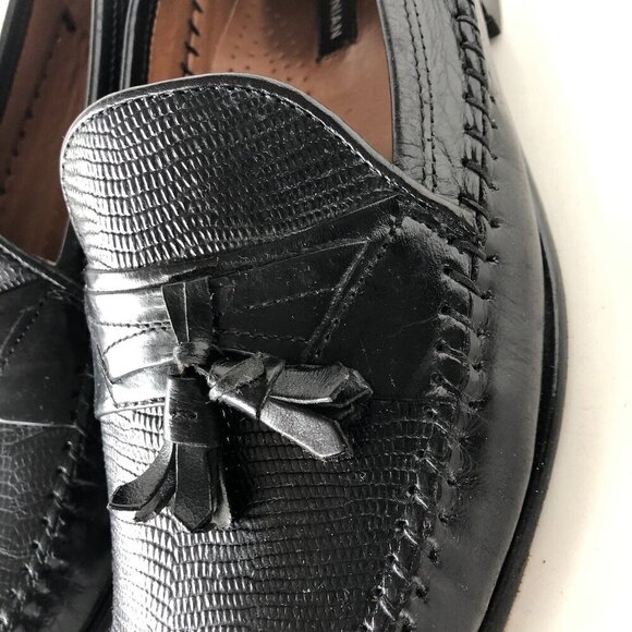 BOSTONIAN Kitlie Black Leather Tassel Men's Casual Loafers Slip On Toppied 10M - Picture 4 of 16